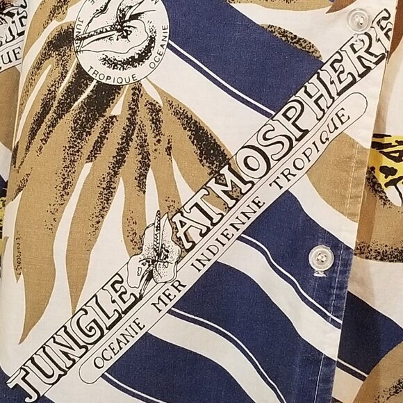 Vintage Peggy Lou California Blouse Women’s 42 (2X) Made USA Jungle Button Up - Picture 4 of 13